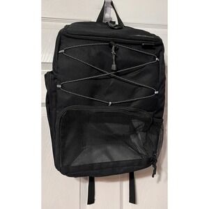 Moko Black Sports Ball Bungee Cord Backpack Mesh Pocket Utility Rucksack Daypack